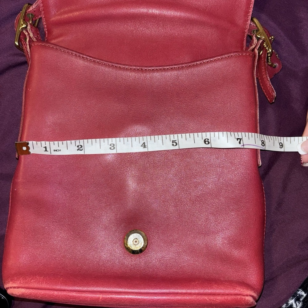 Coach USA Gold Brass Hardware Leather Shoulder Crossbody Bag Red Vintage 9821 - Picture 4 of 6